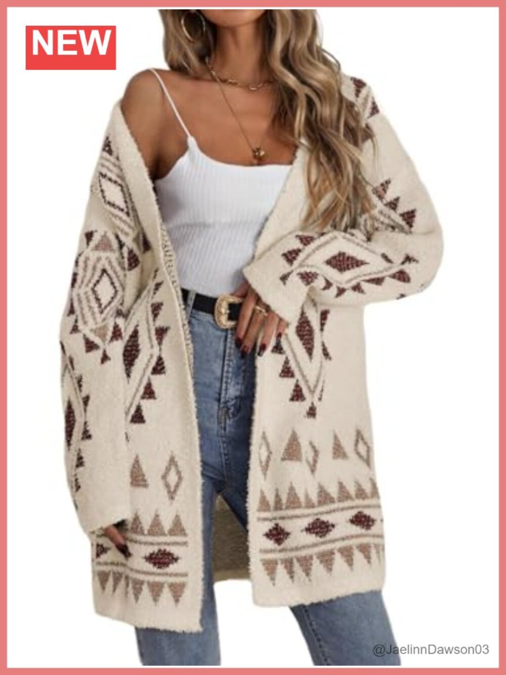 Women's Open Front Long Sleeve Long Cardigan Boho Chunky Sweater